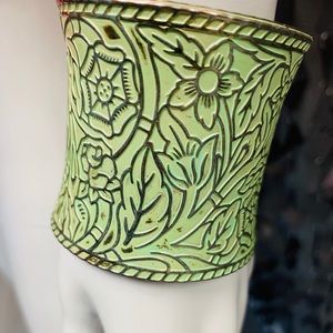Vintage gold/mint green cuff bracelet